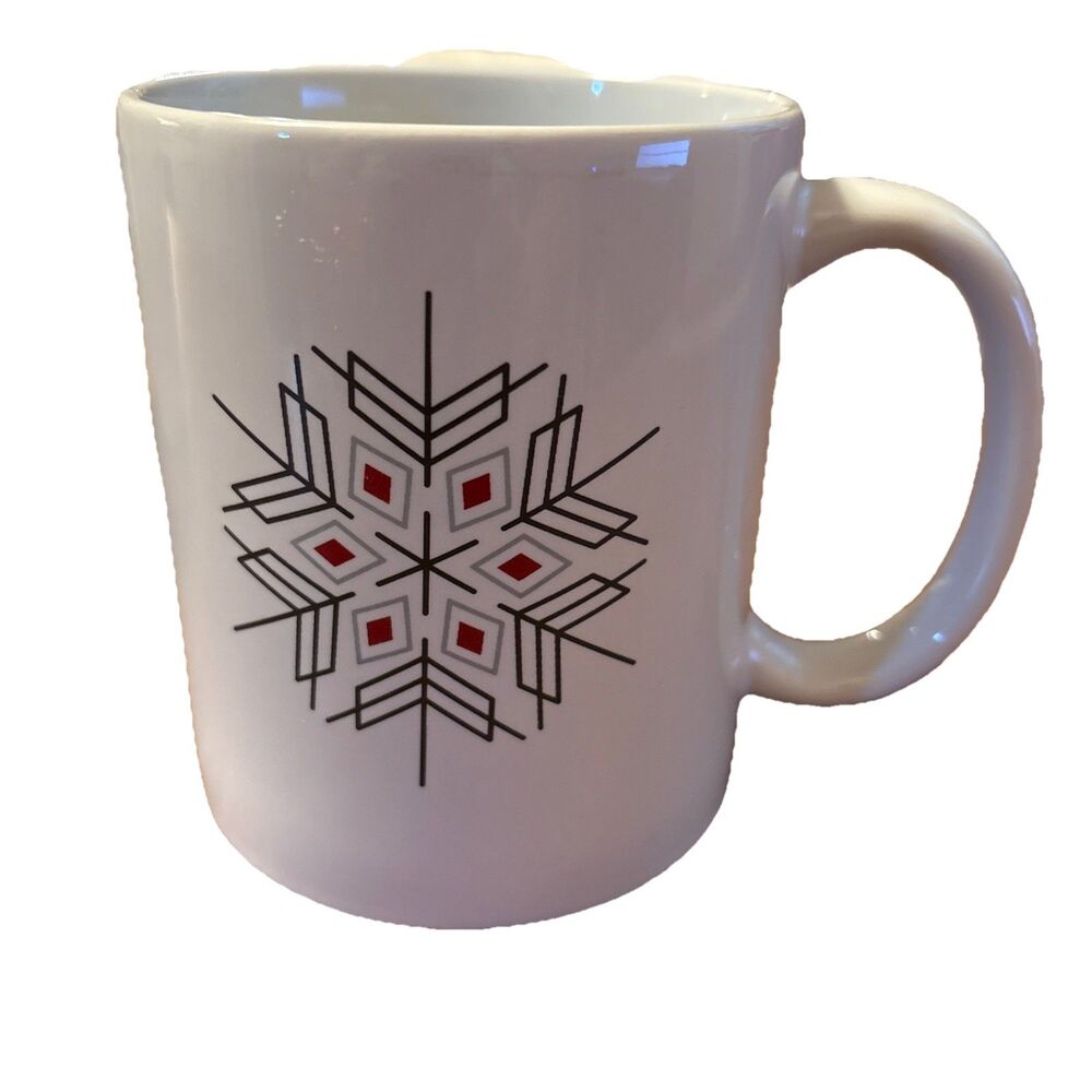 NWOT DesignPac Snowflake Coffee Mug Tea Cup Stoneware 8 Ounce